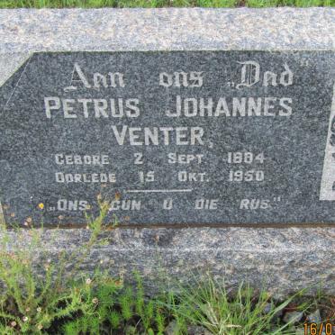 VENTER Petrus Johannes 1884-1950