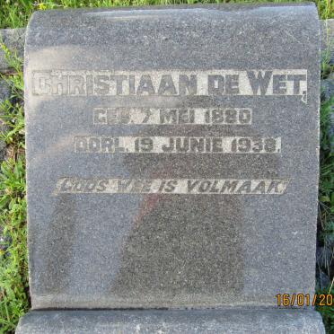 WET Christiaan, de 1880-1938