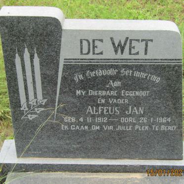 WET Alfeus Jan, de 1912-1964