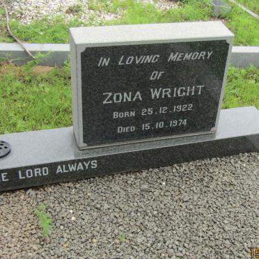 WRIGHT Gordon Miller 1919-1997 &amp; Zona 1922-1974