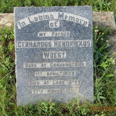 WOEST Gerhardus Hendriekus 1835-1893