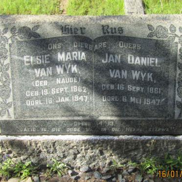 WΫK Jan Daniel, van 1861-1947 &amp; Elsie Maria NAUDÉ 1862-1947