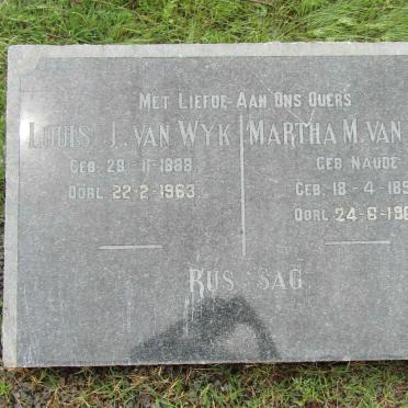 WYK Louis J., van 1888-1963 &amp; Martha M. NAUDÉ 1891-1964