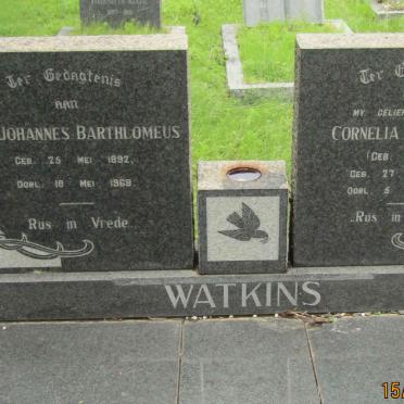 WATKINS Petrus Johannes Barthlomeus 1892-1968 &amp; Cornelia Gertruida FOURIE 1894-1962
