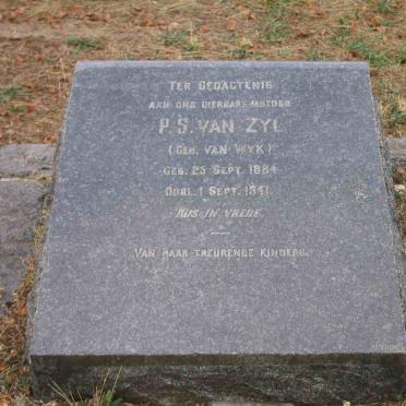 ZYL P.S., van nee VAN WYK 1884-1941