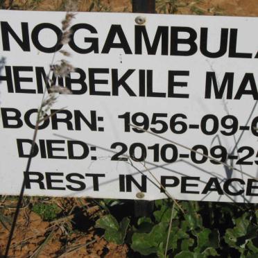 NOGAMBULA Thembekile Maxim 1956-2010