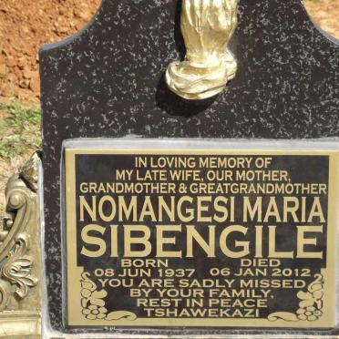 SIBENGILE Nomangesi Maria 1937-2012