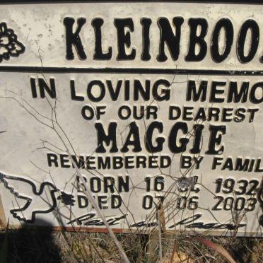 KLEINBOOI Maggie 1932-2003