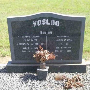 VOSLOO Johannes Arnoldus 1910-19?? &amp; Lettie 1911-1969