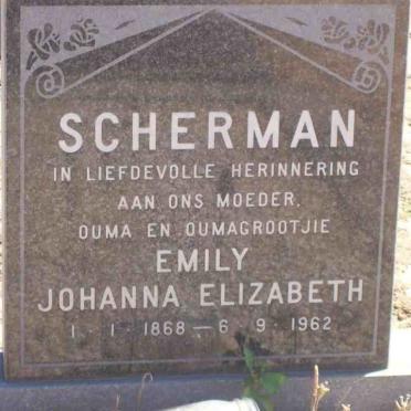 SCHERMAN Emily Johanna Elizabeth 1868-1962