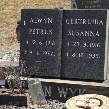 WYK Alwyn Petrus, van 1918-1977 &amp; Gertruida Susanna 1916-1999