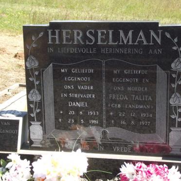 HERSELMAN Daniel 1933-1981 &amp; Freda Talita LANDMAN 1934-1977