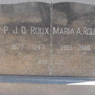ROUX P.J.D. 1877-1947 &amp; Maria A. 1885-1966