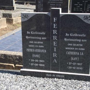 FERREIRA Petrus Stefanus 1901-1968 &amp; Catherina I.S. 1917-2010
