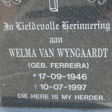 WYNGAARDT Welma, van nee FERREIRA 1946-1997