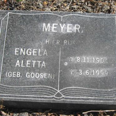 MEYER Engela Aletta nee GOOSEN 1904-1999