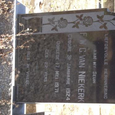 NIEKERK F.W.C., van 1924-1971