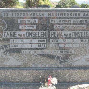ONSELEN Fanie, van 1908-1991 &amp; Rena 1914-1960