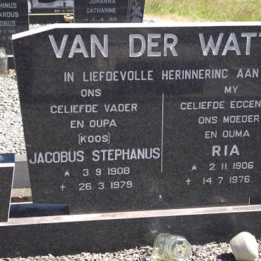 WATT Jacobus Stephanus, van der 1908-1979 &amp; Ria 1906-1976
