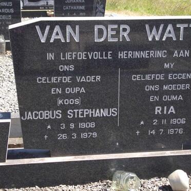 WATT Jacobus Stephanus, van der 1908-1979 &amp; Ria 1906-1976