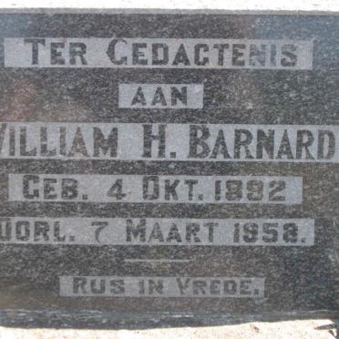 BARNARD William H. 1892-1958
