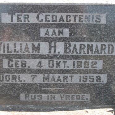 BARNARD William H. 1892-1958