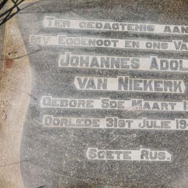 NIEKERK Johannes Adolf, van 1893-1949