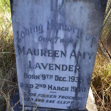 LAVENDER Maureen Amy 1936-1940