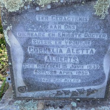 ALBERTS Cornelia Aletta nee RHEEDER 1930-1950