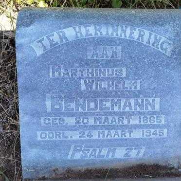 BENDEMANN Marthinus Wilhelm 1865-1945