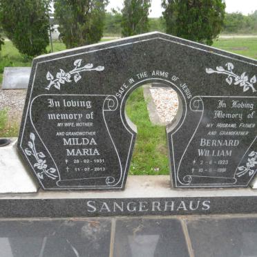 SANGERHAUS Bernard William 1923-1991 &amp; Milda Maria 1931-2013