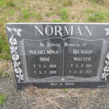 NORMAN Richard Walter 1914-1997 &amp; Wilhelmina 1924-1998