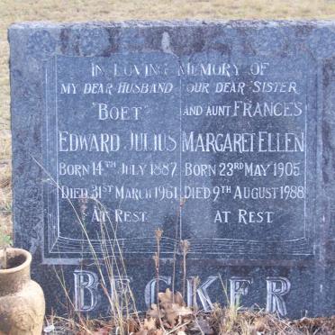 BECKER Edward Julius 1887-1961 :: BECKER Frances Margaret Ellen 1905-1988