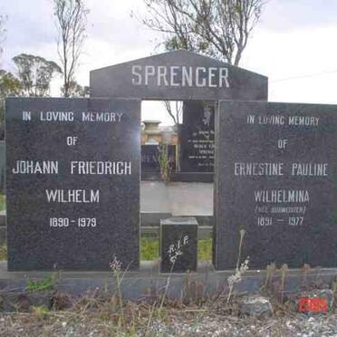 SPRENGER Johann Friedrich Wilhelm 1890-1979 &amp; Ernestine Pauline Wilhelmina BURMEISTER 1891-1977