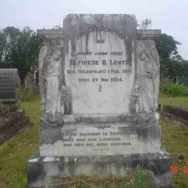 LENTZ Elfriede B. nee IHLENFELDT 1914-1934
