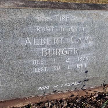 BURGER Albert Carl 1878-1963