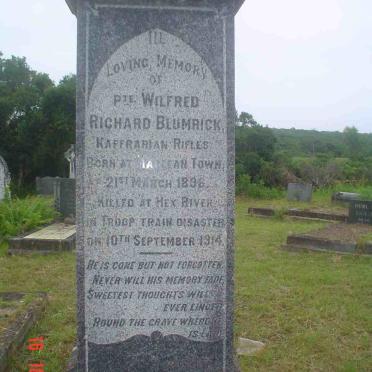 BLUMRICK Wilfred Richard 1896-1914