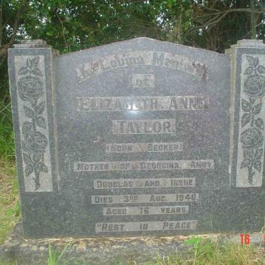 TAYLOR Elizabeth Ann nee BECKER -1946