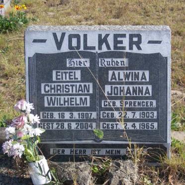 VOLKER Eitel Christian Wilhelm 1907-2004 &amp; Alwina Johanna SPRENGER 1903-1965