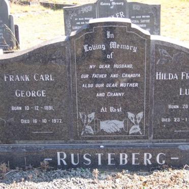 RUSTEBERG Frank Carl George 1891-1972 &amp; Hilda Fredericke Luise 1899-1980