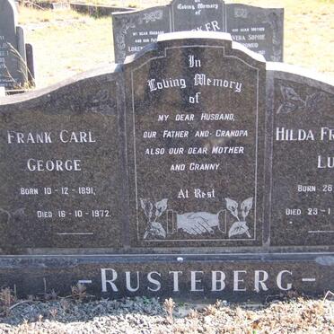RUSTEBERG Frank Carl George 1891-1972 &amp; Hilda Fredericke Luise 1899-1980