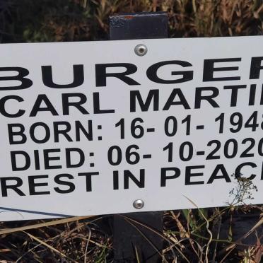 BURGER Carl Martin 1948-2020