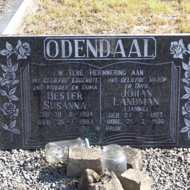 ODENDAAL Johan Landman 1907-1990 &amp; Hester Susanna 1904-1987