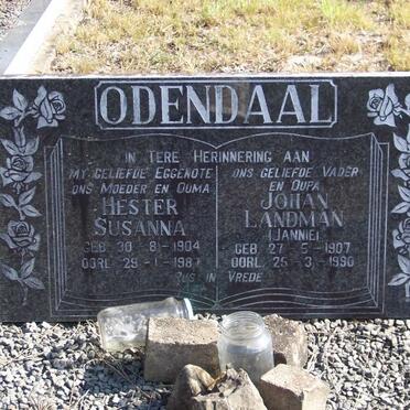 ODENDAAL Johan Landman 1907-1990 &amp; Hester Susanna 1904-1987