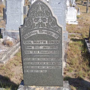 BURGER Carl Martin 1890-1932