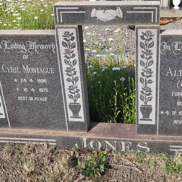 JONES Cyril Montague 1896-1975 &amp; Althea Hilda formerly NAUDE nee ISTED 1904-1988