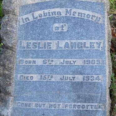 LANGLEY Leslie 1909-1934