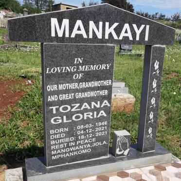 MANKAYI Tozana Gloria 1946-2021