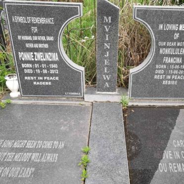 MVINJELWA Ponnie Zwelinzima 1940-2012 &amp; Monkululeko Francina 1944-2016