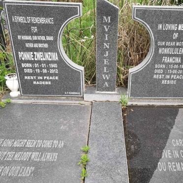 MVINJELWA Ponnie Zwelinzima 1940-2012 &amp; Monkululeko Francina 1944-2016